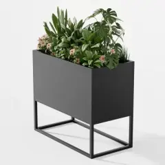 Wooakway Outdoor/Indoor/Decor Metal Elevated Raised Garden Bed Planter Box Planter Pots Cachepot Nursery Pot