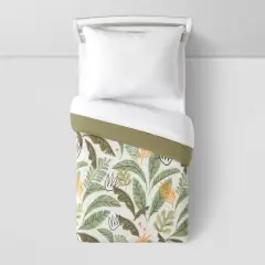 Toddler Botanical Print Kids' Comforter Green - Pillowfort&trade;