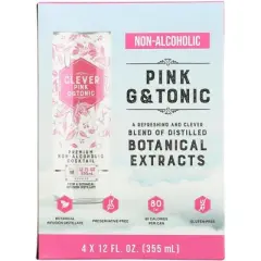 Clever Mixer Pink G & Tonic - Case of 6 - 4 cans/12 fl oz.