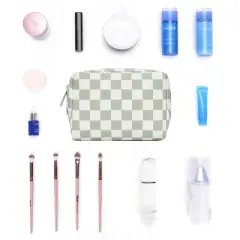 Narwey Small Checkered Makeup Bag for Purse Mini Cosmetic Bag