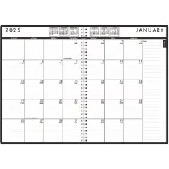 24/7 Recycled Daily Appointment Book/Monthly Planner, 10 x 7, Black Cover, 12-Month (Jan to Dec): 2026