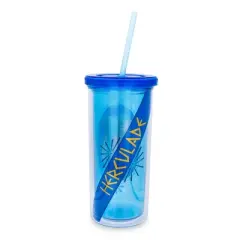 Silver Buffalo Disney Hercules Double-Walled Tumbler With Lid and Straw | Holds 20 Ounces