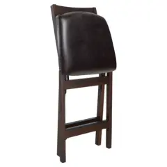 Set of 2 Folding Counter Height Barstools with Bonded Leather Espresso - Stakmore