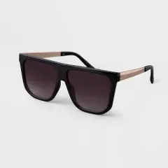 Women's Plastic Shield Sunglasses - A New Day&trade; Black