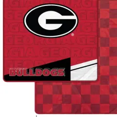 NCAA Georgia Bulldogs Diagonal Ghost Checker Double Sided Blanket
