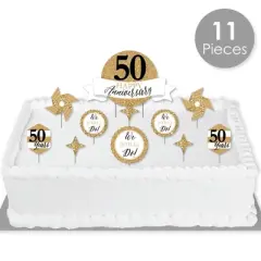 Big Dot of Happiness We Still Do - 50th Wedding Anniversary - Anniversary Party Cake Decorating Kit - Happy Anniversary Cake Topper Set - 11 Pieces