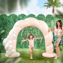 MINNIDIP Arch Play Sprinkler - Blush Twist: Inflatable PVC Water Toy for Kids