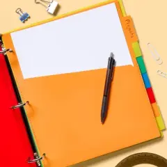 8ct Write-On Index Dividers with Pockets - up&up&trade;: Multicolor 3-Hole Punched Binder Accessories