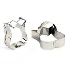 O'Creme Tulip Cookie Cutter with Handle, Stainless Steel, Set of 2