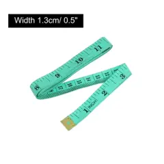 Unique Bargains Soft Plastic Flexible Tailor Seamstress Ruler Tape Measure Green 0.5"x60" 1 Pc