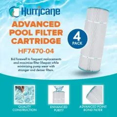 Hurricane 16 Pack HF7470-04 Advanced Pool Filter Cartridge Replacement for PCC80, Unicel C-7470, Filbur FC-1976, Pentair Clean & Clear 320