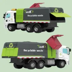 Big Daddy - Green City Sanitation Truck - DUO Trash & Recycling Cans with Lifting & Dumping Action