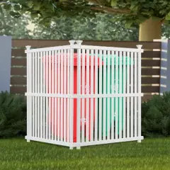 Gulches Privacy Screen Panels Kit Air Conditioner Trash Can Enclosure Vinyl white color