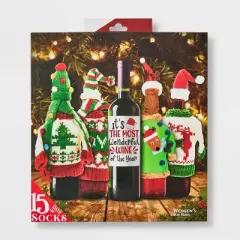 Women's 'The Most Wonderful Wine of the Year' 15 Days of Socks Advent Calendar - Assorted Colors 4-10