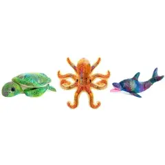 Dazmers Sea Stuffed Animals Set of 3 - Octopus, Dolphin & Sea Turtle Plush Toys