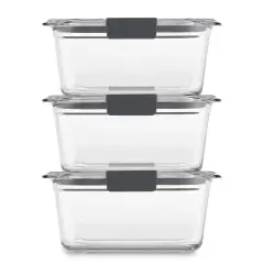 Rubbermaid 6pc Brilliance Glass Food Storage Containers, 4.7 Cup Food Containers with Lids