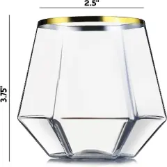 Chateau Fine Tableware Chateau Fine Tableware 32 Pack Diamond Stemless Plastic Wine Glasses