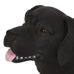 Hyrum Outdoor Labrador Dog Garden Bench Matte Black - Christopher Knight Home