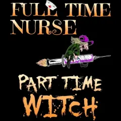 Men's Design By Humans Halloween Costume Full Time Nurse Part-Time Witch By TeeShirtMadness Tank Top