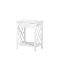 (Set of 2) Modern Night Stand in White - Comfort Pointe 