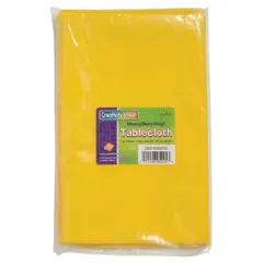 Creativity Street&reg; Vinyl Tablecloth, Yellow, 38" x 80", Pack of 3