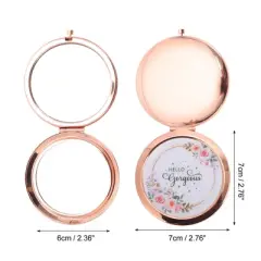 Unique Bargains Round Compact Makeup Mirror Rose Gold Tone 1 Pc