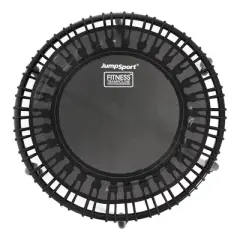 JumpSport 220 In Home Cardio Fitness Rebounder Mini Trampoline with Premium Bungees and Workout DVD, Safe, Sturdy and Gentle on the Body, Black