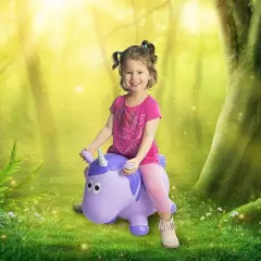 Farm Hoppers Inflatable Bouncing Purple Unicorn