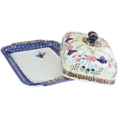 Blue Rose Polish Pottery M080 Manufaktura Large Butter Dish