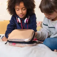 ZIPIT Metallic Pencil Box, Rose-Gold