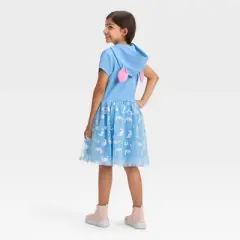 Girls' Lilo & Stitch Hooded Cosplay Dress - Light Blue