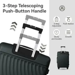 Syemin Luggage 20"24"28"&nbsp;Luggage Sets Abs Hardshell 3PCS Luggage Durable Suitcase Spinner Wheels Suitcase Available, Green, 21.06"*11.81"*30.31"