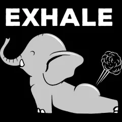 Junior's Design By Humans Exhale Elephant Beyond Yoga Meditation By JplusFunny T-Shirt