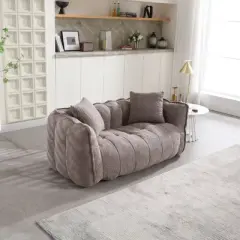 Square 2 Seater Bean Bag Sofa Couch,Best Reclining Sofa With High Resilience Foam,Bean Bag Love Seat,Lazy On Sofa Chenille Couch-Cuddlewood