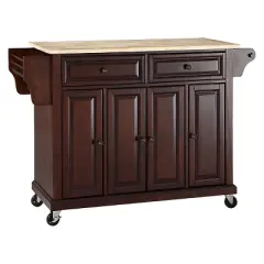 Natural Wood Top Kitchen Cart/Island - Vintage Mahogany - Crosley