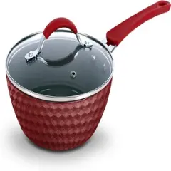 NutriChef Saucepan Pot with Lid - Non-Stick High-Qualified Kitchen Cookware, 1.7 Quart