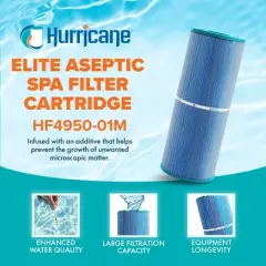 Hurricane HF4950-01M Elite Aseptic Spa Filter Cartridge Replacement for PRB50-IN, Unicel C-4950, Filbur FC-2390, Dynamic Series IV DFM, DFML