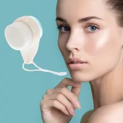 Unique Bargains Soft ABS Silicone Nylon Wool Cleansing Brush Small Double Side 2.80"x1.81" 1 Pc