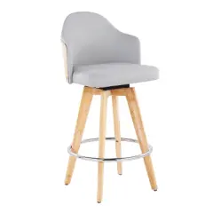 Set of 2 Ahoy Bamboo/Polyester Counter Height Barstools - LumiSource