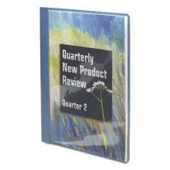 Smead Poly Report Cover Tang Clip Letter 1/2" Capacity Clear/Blue 25/Box 87452