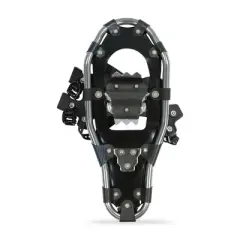 Outbound Lightweight 30 Inch Long Aluminum Framed Snowshoe Kit with Adjustable Poles and Anti Shock Mechanisms, and Carrying Tote Bag, Black