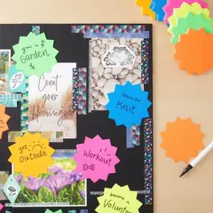 Juvale 120-Pack Bulletin Board Decorations, Blank Cutouts, Starburst Signs for Retail, Office Supplies, Sales, Poster Boards (6 Colors, 4x4 in)