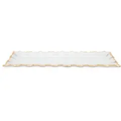 Classic Touch 19" Glass Oblong Tray with Gold Edge