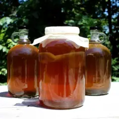Cornucopia Brands-1gal Glass Kombucha Jar with Cotton Cloth Cover & Plastic Lid for Storage 2pk