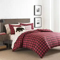 Mountain Plaid Duvet Cover And Sham Set Red - Eddie Bauer&reg;