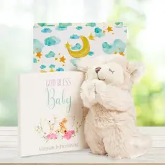 Tickle & Main Baby Praying Musical Lamb and Prayer Book Gift Set in Keepsake Box, Baptism Gifts for Girls & Boys