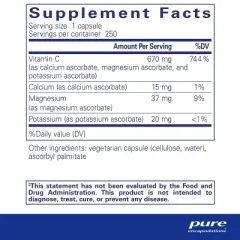 Pure Encapsulations Buffered Ascorbic Acid Capsules - Vitamin C for Sensitive Individuals*