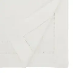 Saro Lifestyle Table Runner with Double Hemstitch Design, 16"x72", White