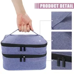 Unique Bargains Nail Storage Bag Gel Polish 30 Bottles Double-layer Nail Organizer Case