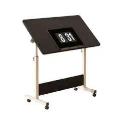 Standing  Computer Desk with Wheels ，Height Adjustable，Mobile Computer Table Sit Stand Up for Work Office Home